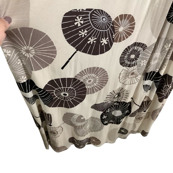 Tori Richard Honolulu Umbrella Print Gathered Waist Maxi Dress - Picture 4 of 10